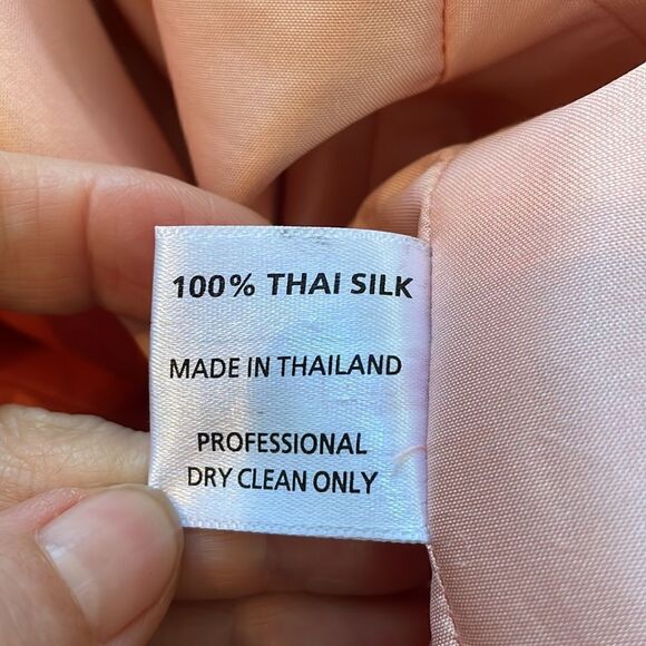 Marisa Baratelli salmon pink Thai silk party or prom dress with matching jacket - Picture 12 of 14